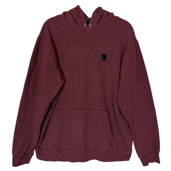 Volcom Single Stone Hoodie Mens XL Maroon Cotton Logo Fleece Lined Streetwear - Picture 1 of 12
